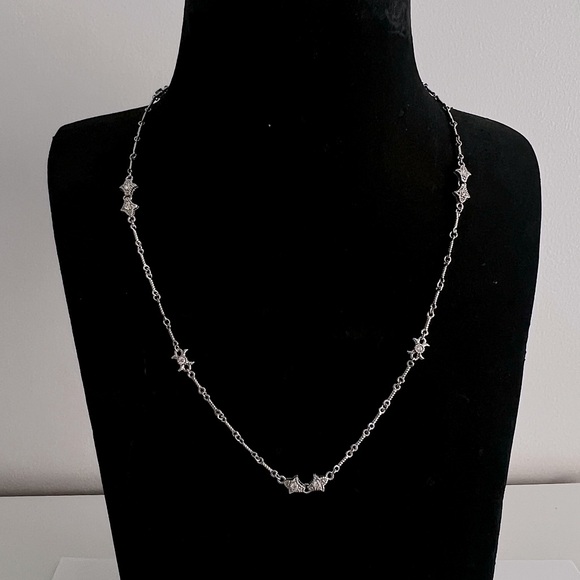 NEW Judith Ripka Elegant Silver Necklace with Star Accents - Picture 1 of 4